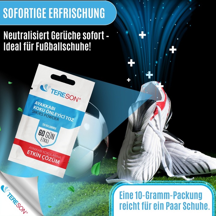 Immagine prodotto Tereson Deodorante per piedi, polvere antiodore per scarpe, effetto 60 giorni, confezione da 10 (Deodorante per piedi e polvere)