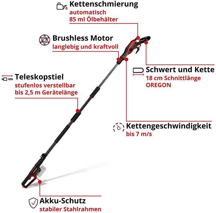 Productafbeelding Einhell Professional 3410971 Akku-Hochentaster GP-LC 18/20 Li T BL-Solo (Accu kettingzaag)