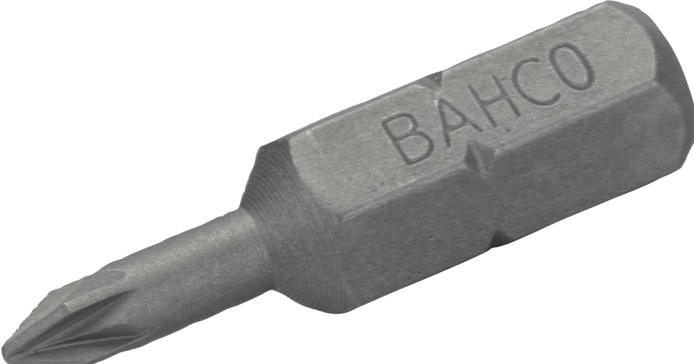 Actual product image Bahco 1/4" standard screwdriver bits for PZ2 Pozidriv screws 25 mm - 30 pcs/plastic box (25mm)