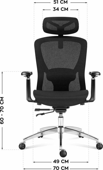 Immagine prodotto Mark Adler Fotel obrotowy Expert 5.3 Black Mesh (46 - 56 cm)