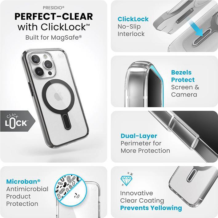 Immagine prodotto speck Custodia protettiva per iPhone 15 Pro MagSafe Presidio Perfect-Clear Click-lock Anti-rayures (Apple iPhone 15 Pro)