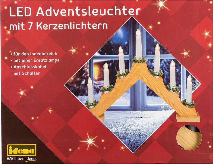 Produktbild Idena LED Adventsleuchter natur 7 Kerzenlichter (7x)