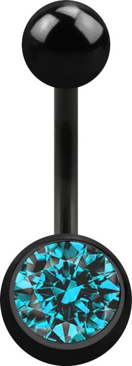 Immagine prodotto Star Piercing Banana nera con sfera e cristallo acquatico (senza ottone, Acciaio chirurgico 316L)