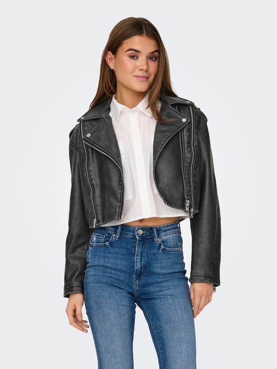 Produktbild Only Bandkragen Ärmelbündchen mit Reissverschluss Bikerjacke Bikerjacke (XL)