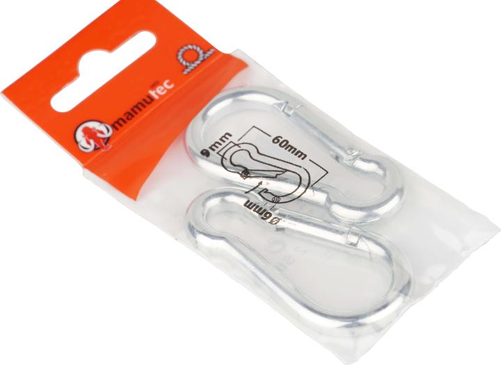 Produktbild Mamutec Verzinkt Feuerwehrkarabiner 60 mm 2 Stk.