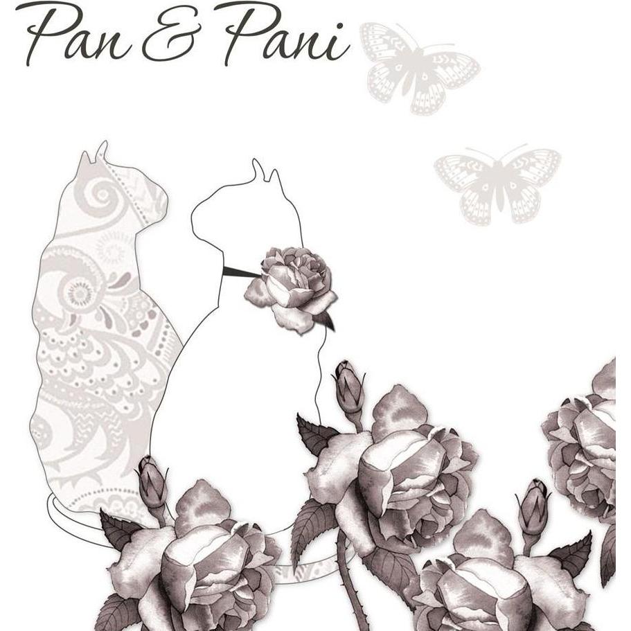 Clear Creation, Biglietto di auguri + Carta da lettere, Swarovski Karte Quadrat CL0101 BL Katzen und Schmetterlinge