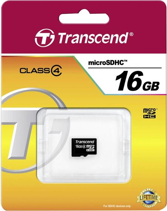 Image du produit Transcend carte microSDHC (16 Go, microSDHC)