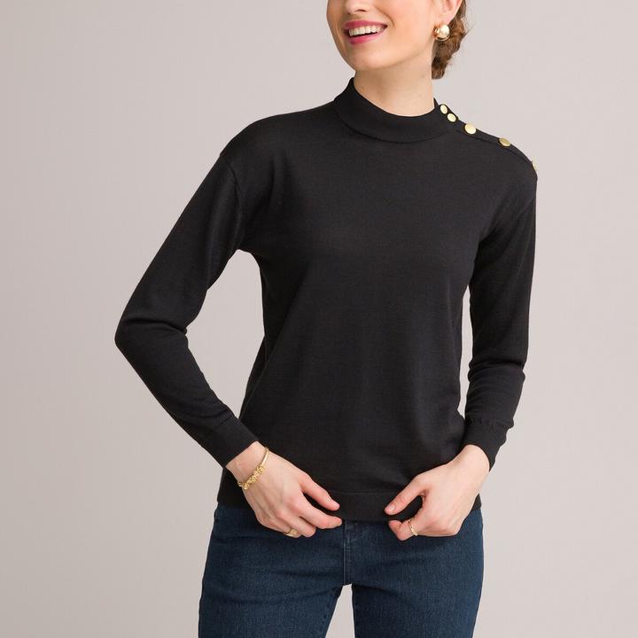 Actual product image Anne Weyburn Fine knit jumper with stand-up collar (W32/L34)
