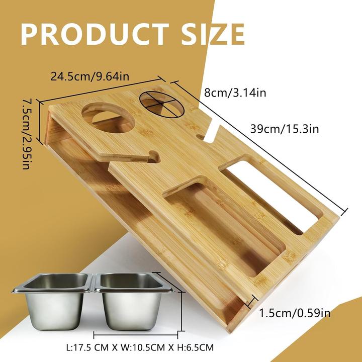 Produktbild Gourdbro Couchbar mit Weinglashalter und Snackschalen