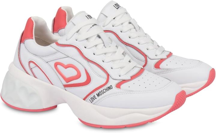 Immagine prodotto Love Moschino Sneaker Crystal60 Vitello Bianco e Corallo (39)