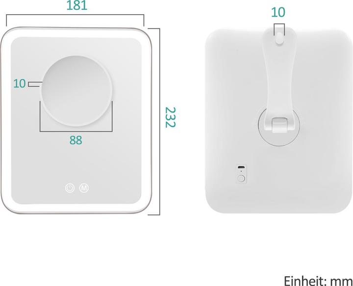 Produktbild Emke Kosmetikspiegel mit Beleuchtung, 1X+3X Vergrösserung, 2000mAh USB Aufladbarer, 3000K/4000K/6500K