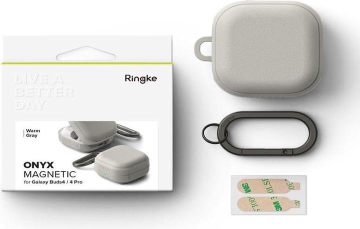 Produktbild Ringke Onyx Magnetisch Magsafe Samsung Galaxy Buds 4 / 4 Pro Warm Grau (Ladecase Hülle)