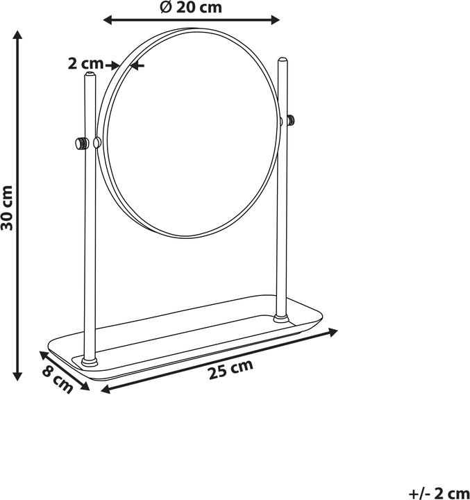 Actual product image Beliani Cosmetic mirror ø 20 cm gold / black FINISTERE