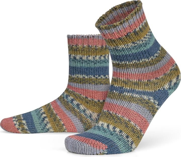 Produktbild Normani 2 Paar Gestrickte Wollsocken Bunt-geringelt - 9093 (2er Pack, 35 - 38)