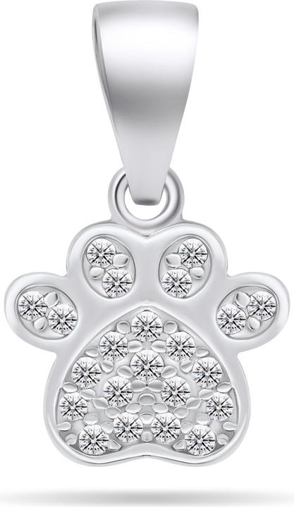 Brilio Silver - Charming silver pendant with zircons Paw PT85W