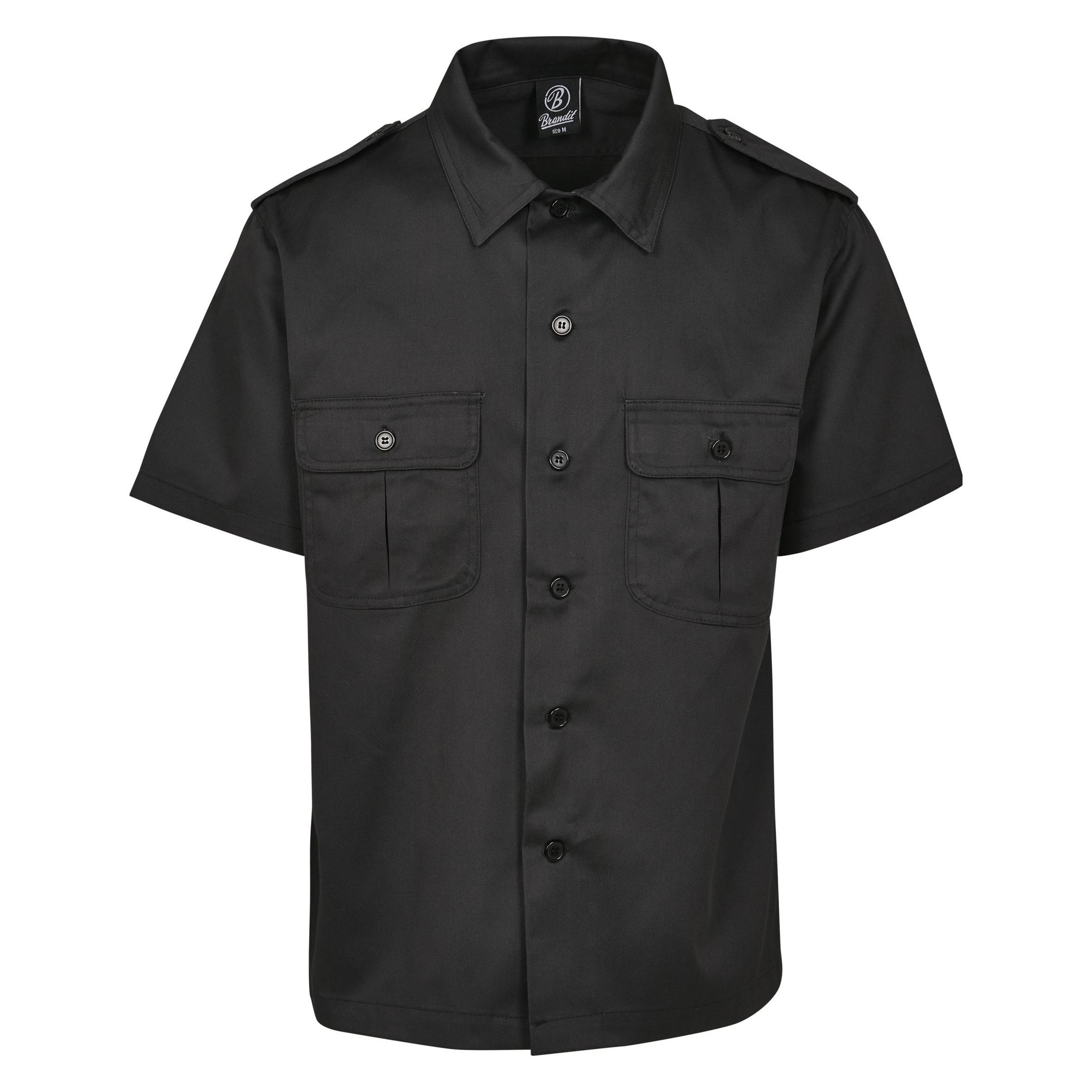 Brandit, Herren, Hemden, Us Hemd 1/2, Schwarz, (7XL)