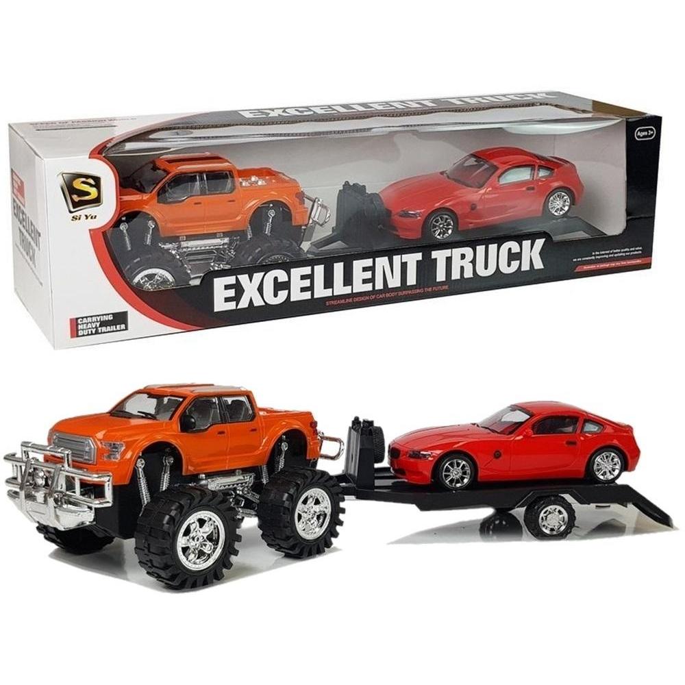 Lean Toys Set di auto "Monster Truck" trattore arancione 58 cm