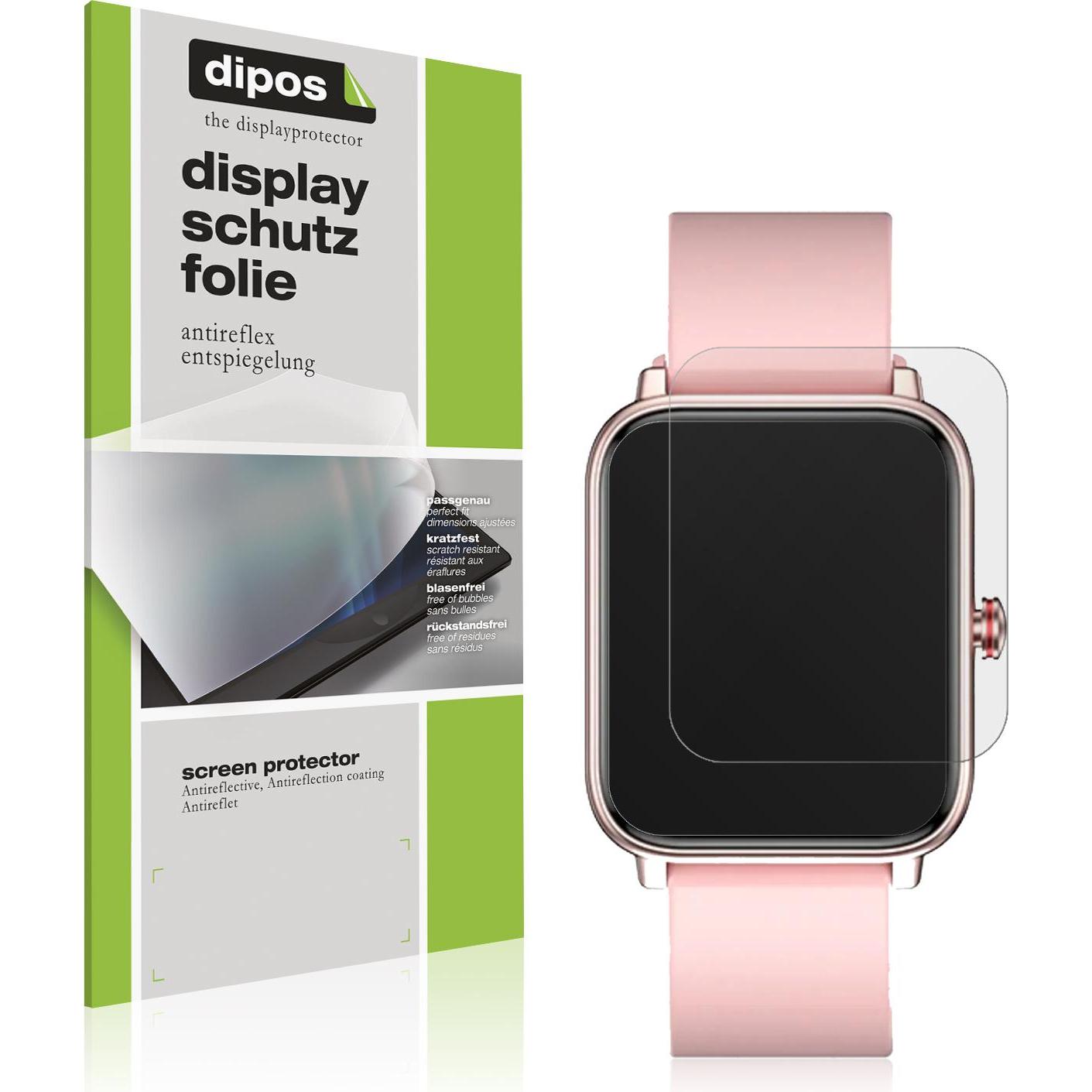 Dipos Displayschutzfolie Antireflex, Smartwatch Schutzfolie, Transparent