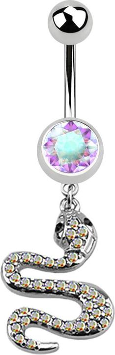 Immagine prodotto Star Piercing Banana in argento con ciondolo a forma di serpente multicolore (senza ottone, Acciaio chirurgico 316L)