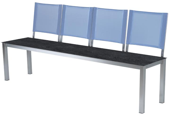 Blau, Edelstahl gebürstet, Pietra Antracite 5+