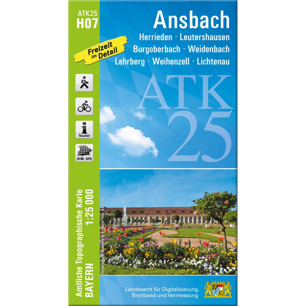 ATK25-H07 Ansbach (Amtliche Topographis, Landkarte