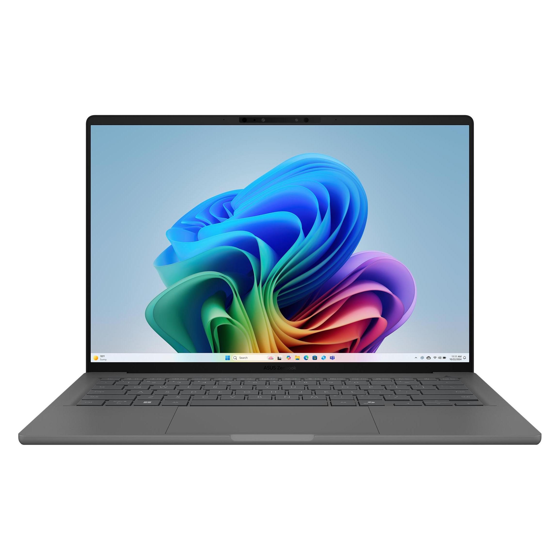 ASUS Zenbook A14 (14", 1000 GB, 16 GB, DE, Snapdragon X X1-26-100), Notebook, Grau