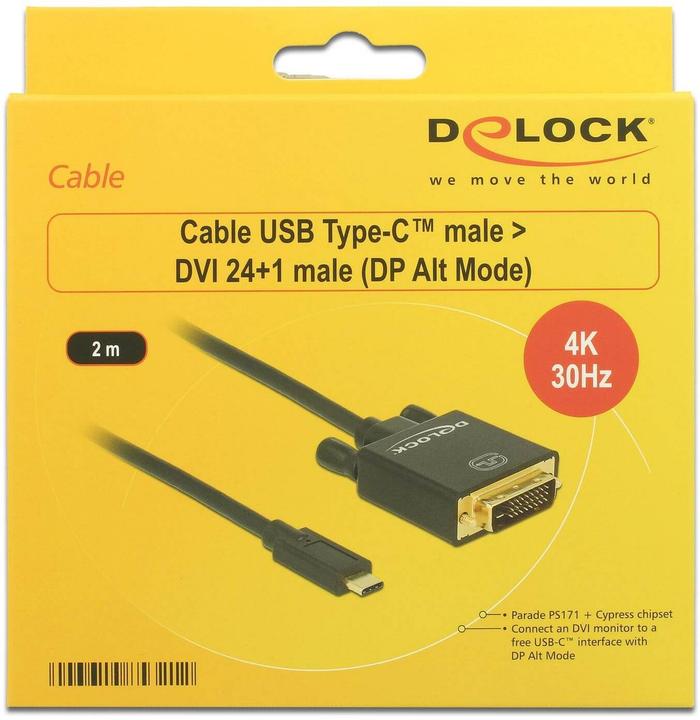 Actual product image Delock USB Typ C — DVI (2 m)