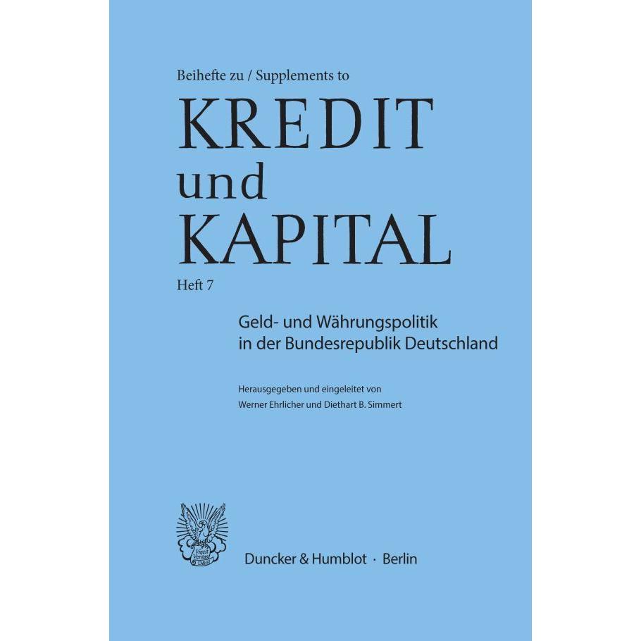 Geld- und Währungspolitik in der Bundesrepublik Deutschland., Fachbücher von Diethard B. Simmert, Werner Ehrlicher