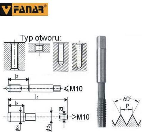 Produktbild Fanar GWINTOWNIKI RĘCZNE 2-SZTUKOWE NGMM/2 6.00x 1.00 HSS