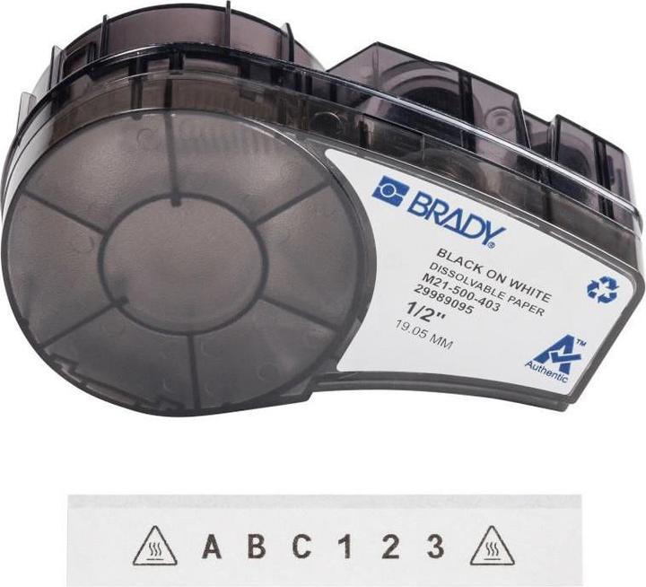 Actual product image Brady M21 Series water-soluble labels (2.54 cm)