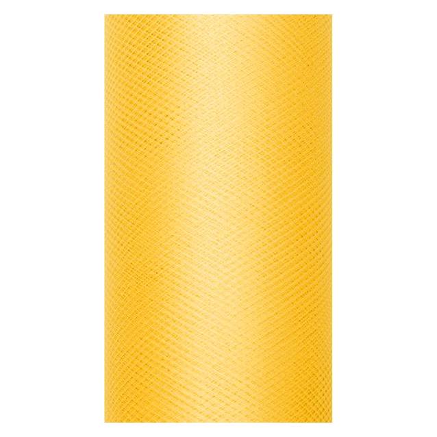 Partydeco Tule Plain, Geel, 0, 15 X 9m (1 St. / 9 Lm)