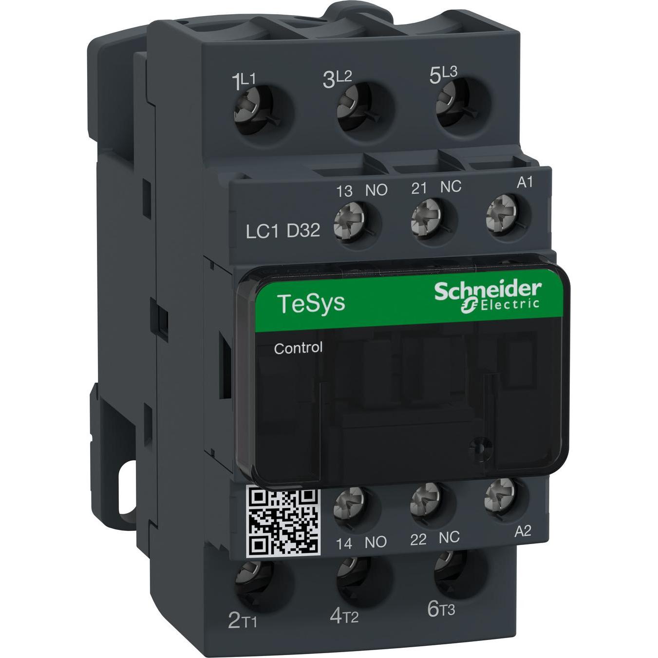 Schneider Electric Schütz,3P,Spl,32A AC3 15KW 1NO1NC 32Vac, Relais
