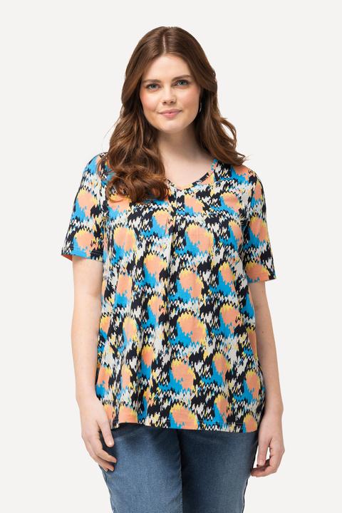 Image du produit Ulla Popken T-shirt à jolis plis creux, ligne A, col V et manches courtes (46, 48)