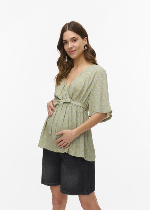 Image du produit Mamalicious Normal geschnitten V-Ausschnitt Weite Ärmel Top Bluse (XS)