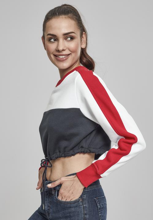 Actual product image Urban Classics Ladies Cropped 3-Tone Stripe Crew (XL)