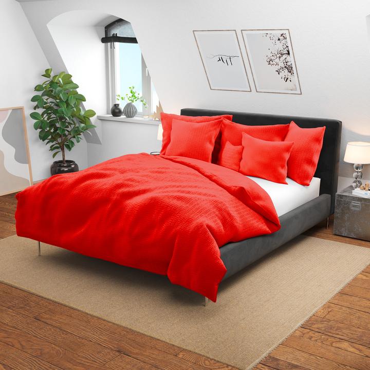 Immagine prodotto Lotus Bettwaren Biancheria da letto in raso Seersucker uni (Copripiumino, 160 x 240 cm)