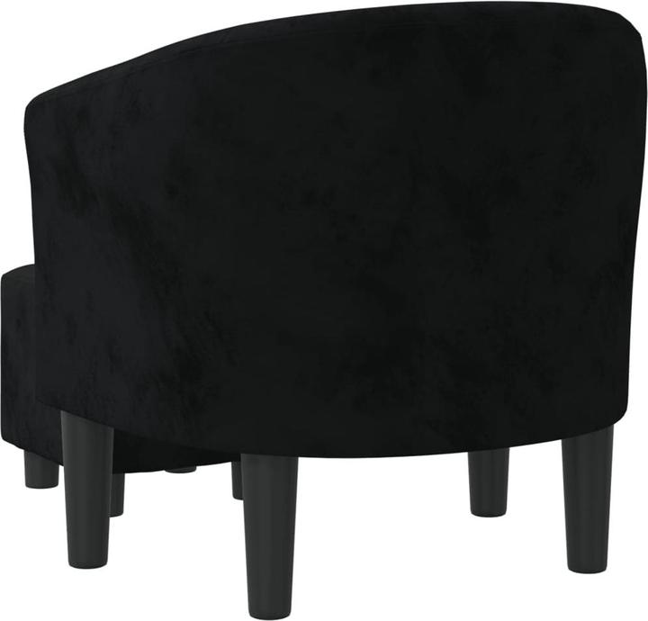 Produktbild vidaXL Clubsessel mit Fusshocker Schwarz Samt,Farbe
