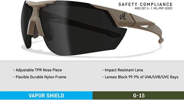 Image du produit Edge Eyewear Schiessbrille PHANTOM RESQUE, G-15 Vapor Shield Lens