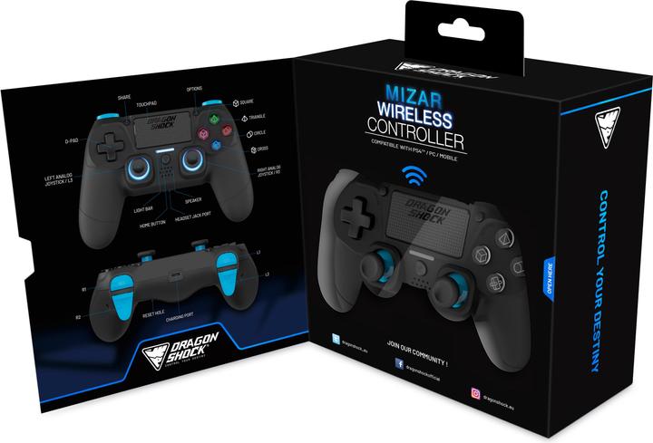 Actual product image DragonShock Controller Mizar Wireless black PS4 (PS4)