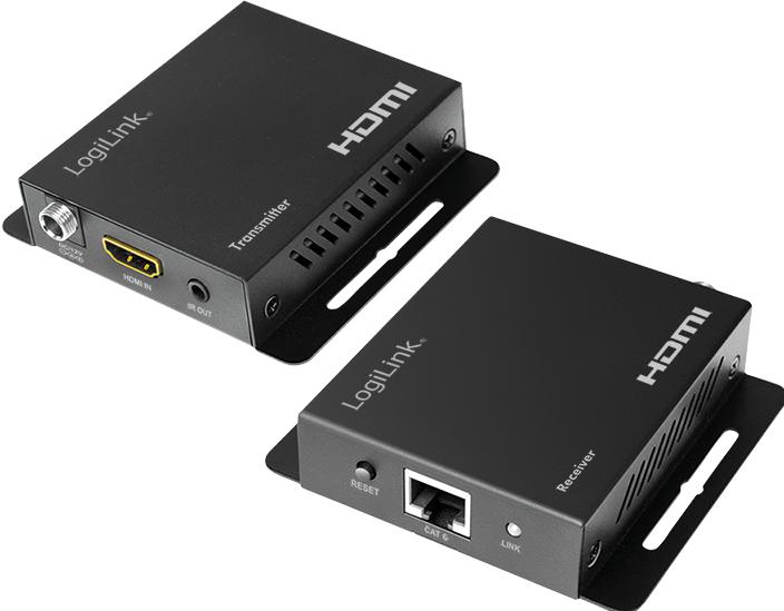 Actual product image LogiLink HDMI-Extender-Set über LAN, 70 m, 4K/60 Hz, EDID, HDR, HDCP, POC, IR