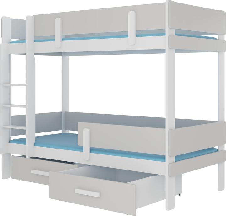 Actual product image ADRK Furniture Double bunk bed with ETIONA 180x80 mattresses (80 x 180 cm)