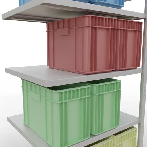 Actual product image Schulte Lagertechnik MULTIplus250 boltless add-on bay system with length bolts