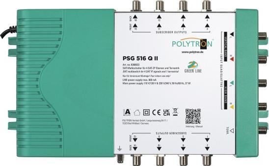 Polytron Kaskaden-Multischalter PSG 516 QII 5/16,terr. aktiv,22 kHz,inkl.Netzteil (Multischalter)