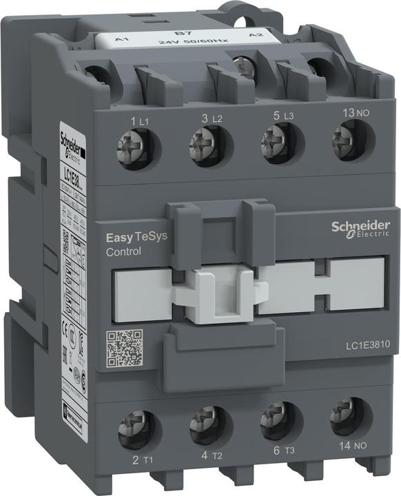Schneider Easy TeSys Leistungsschütz 3P 38A 1NO 24V AC 50/60Hz LC1E3810B7