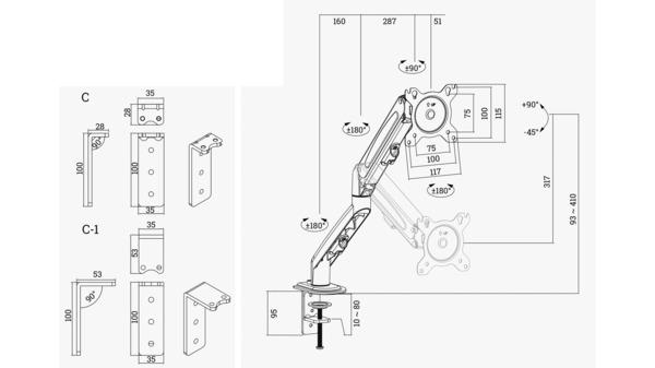 Produktbild OK-Line Monitorarm (Tisch, 32.01")