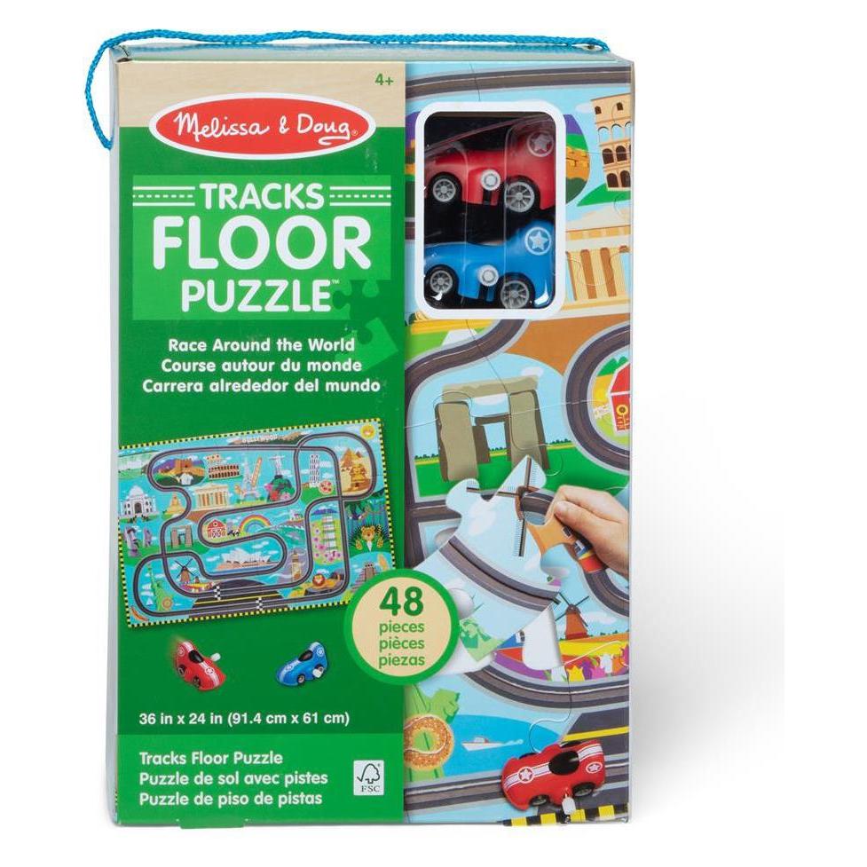 Spin Master Melissa & Doug – Vloerpuzzel – Race rond de wereld – Met 2 auto’s