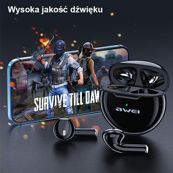 Immagine prodotto Awei słuchawki Bluetooth 5.0 T17 TWS+ stacja dokująca biały/white (ANC, 2.50 h, Docking, Senza fili)