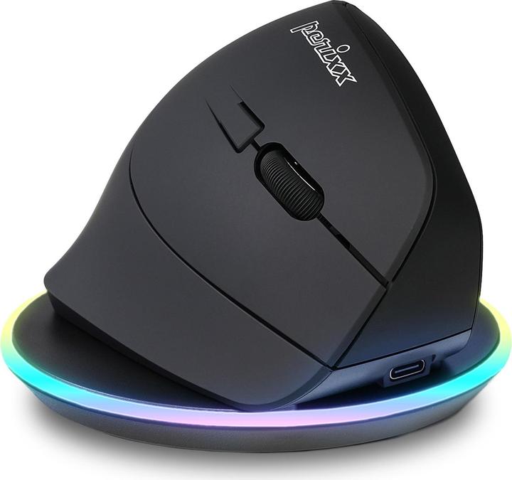 Actual product image Perixx Wireless Duo-Rechargeable Ergonomic Vertical Mouse with Charging Pad (Wireless)