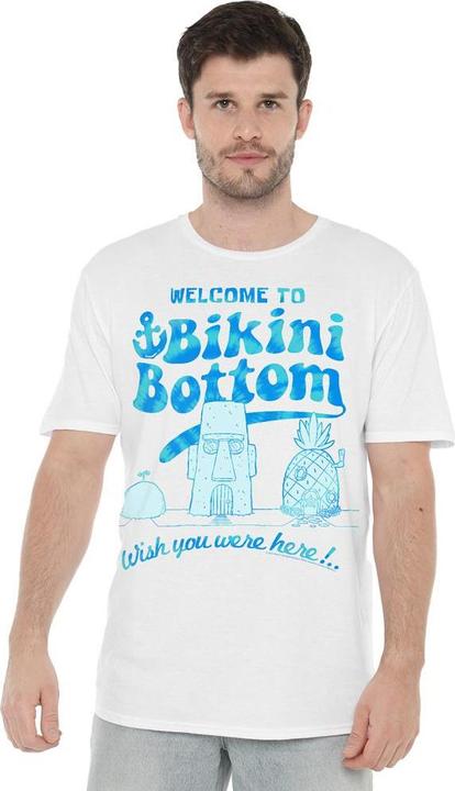 Immagine prodotto Spongebob Squarepants Bikini Bottom Welcome Maglietta Uomo (5XL)