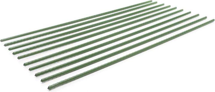 Produktbild Wiltec Toboli 10x Pflanzstäbe grün 120cm Ø11mm Rankstab Metall Kunststoff Tomatenstange (120 cm, 1.10 cm)